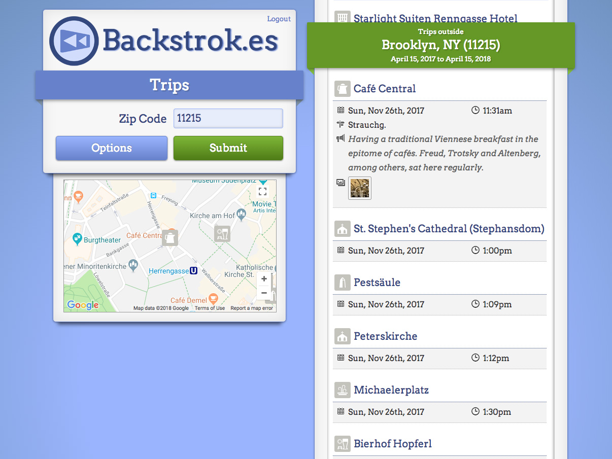 Backstrokes Results View